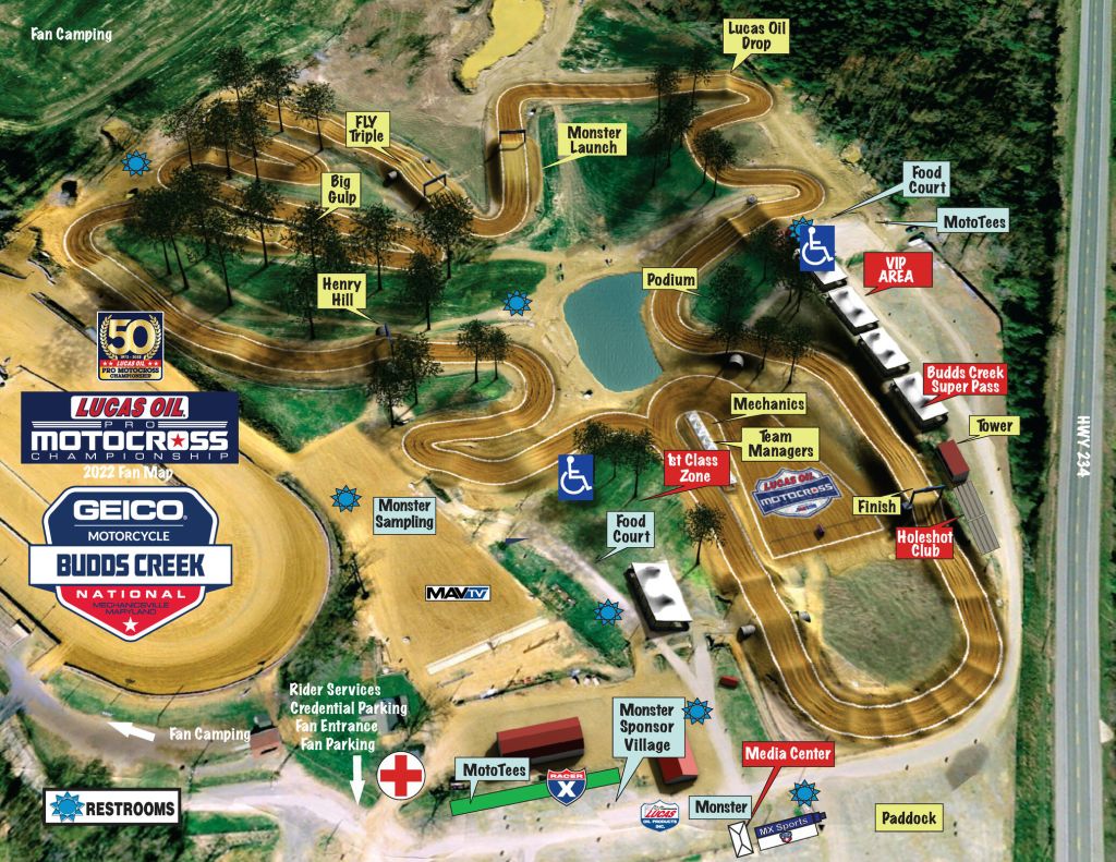 AMA National Budds Creek Links track map 2022 Motocross.it